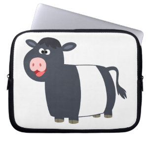 Happy Cartoon Belted Galloway Koe laptophoes Laptop Sleeve