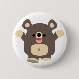 Happy Cartoon Black Beer-knoopbadge Ronde Button 5,7 Cm