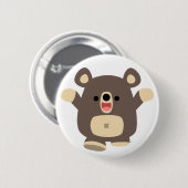 Happy Cartoon Black Beer-knoopbadge Ronde Button 5,7 Cm (Voorkant /achterkant)