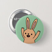 Happy Cartoon Bunny rabbit Ronde Button 5,7 Cm (Voorkant /achterkant)