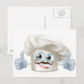Happy cartoon chef-teken briefkaart (Voorkant / Achterkant)