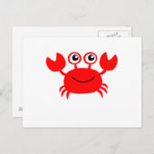 Happy Cartoon Crab Briefkaart (Voorkant / Achterkant)