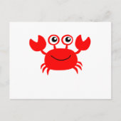 Happy Cartoon Crab Briefkaart (Voorkant)