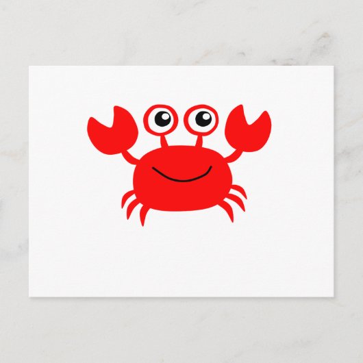Happy Cartoon Crab Briefkaart (Voorkant)