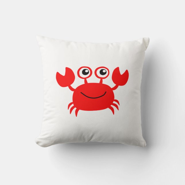 Happy Cartoon Crab Kussen (Voorkant)