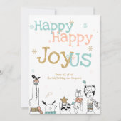 Happy Cartoon Critters Animal Workers Kerstmis Kaart (Voorkant)