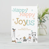 Happy Cartoon Critters Animal Workers Kerstmis Kaart (Staand voorkant)