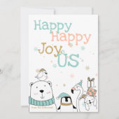 Happy Cartoon Critters Christmas Kaart (Voorkant)