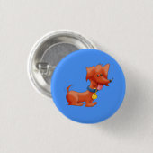 Happy Cartoon Dachshund Ronde Button 3,2 Cm (Voorkant /achterkant)