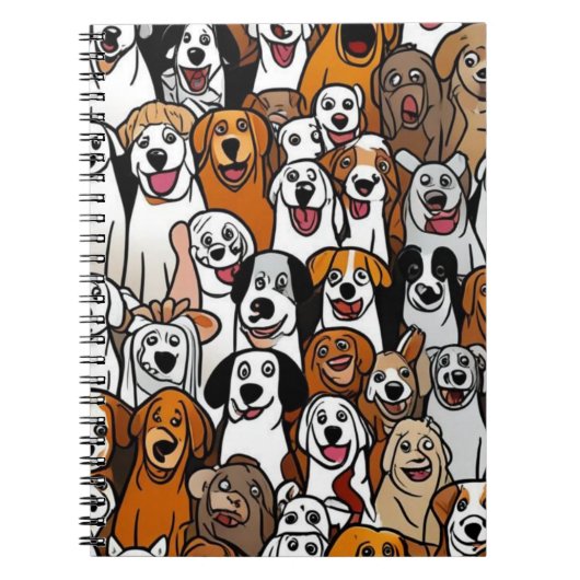 Happy Cartoon Dogs Notitieboek (Voorkant)