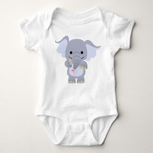 Happy Cartoon Elephant Baby Apparel Romper