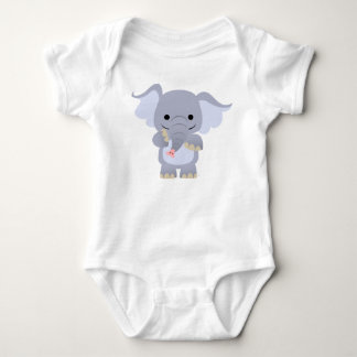 Happy Cartoon Elephant Baby Apparel Romper
