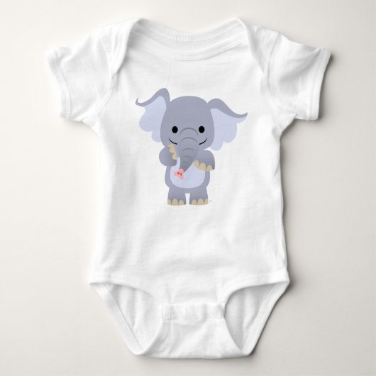 Happy Cartoon Elephant Baby Apparel Romper (Voorkant)
