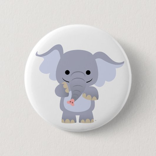 Happy Cartoon Elephant-knoopbadge Ronde Button 5,7 Cm (Voorkant)