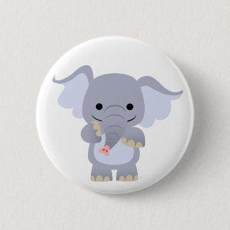 Happy Cartoon Elephant-knoopbadge Ronde Button 5,7 Cm