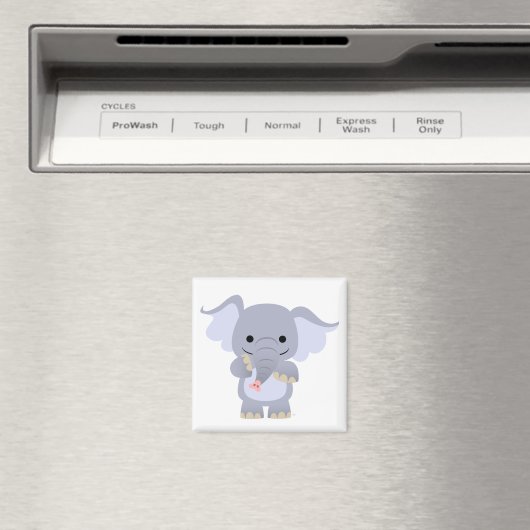 Happy Cartoon Elephant Magnet (Insitu (Vaatwasser))