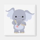 Happy Cartoon Elephant Magnet (Voorkant)