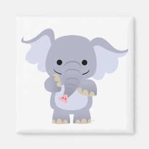 Happy Cartoon Elephant Magnet