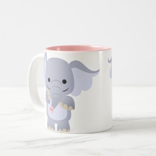 Happy Cartoon Elephant Mok (Voorkant links)