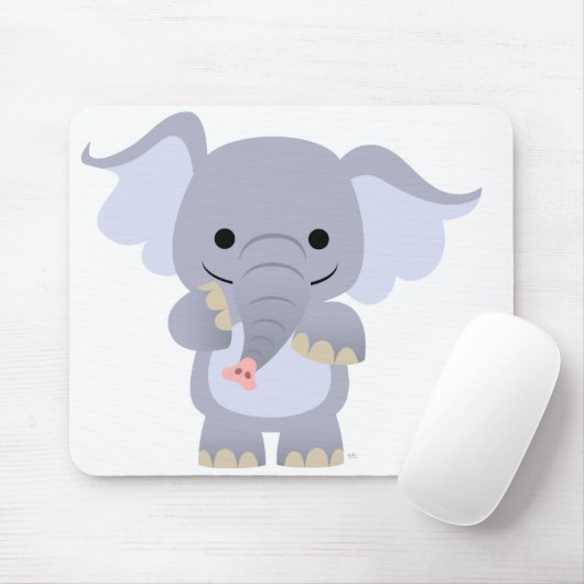 Happy Cartoon Elephant Mousepad Muismat (Met muis)