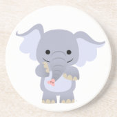 Happy Cartoon Elephant Onderzetter (Voorkant)