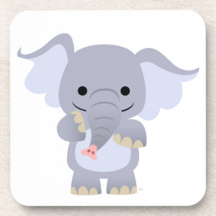 Happy Cartoon Elephant Onderzetter Set