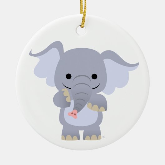 Happy Cartoon Elephant Ornament (Voorkant)
