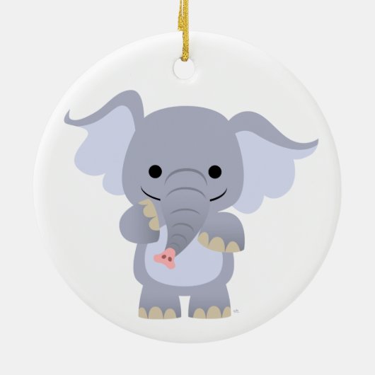 Happy Cartoon Elephant Ornament (Achterkant)