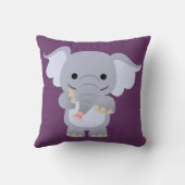 Happy Cartoon Elephant Pillow Kussen (Achterkant)