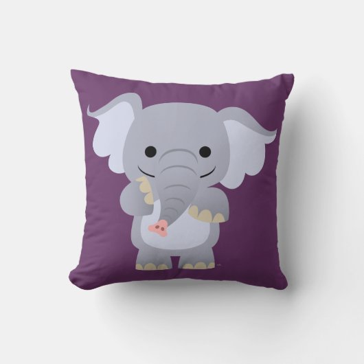Happy Cartoon Elephant Pillow Kussen (Voorkant)