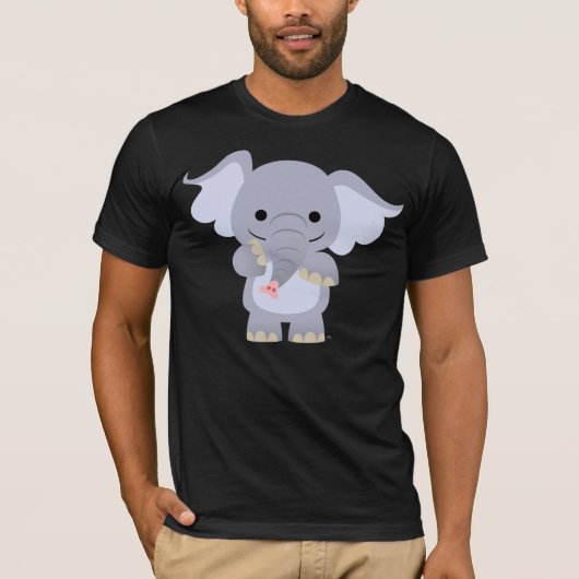 Happy Cartoon Elephant T-shirt (Voorkant)