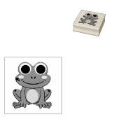 Happy Cartoon Frog Rubberstempel (Gestempeld)