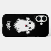 Happy Cartoon Ghost met  naam Zwart Case-Mate iPhone Case (Achterkant (horizontaal))