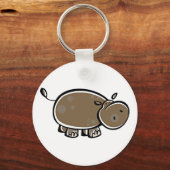 Happy Cartoon Hippo Sleutelhanger (Voorkant)