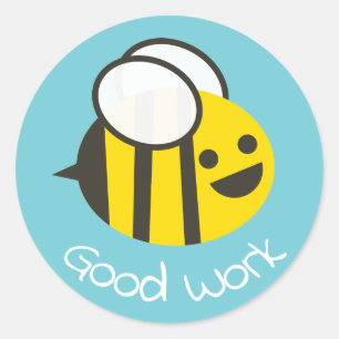 Happy Cartoon is goed werk Ronde Sticker