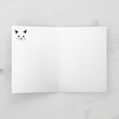 Happy Cartoon Kitten op doos met lintje Kaart (Binnen)