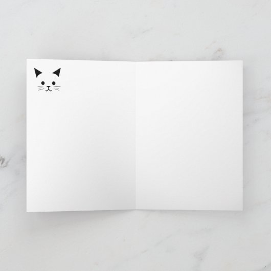 Happy Cartoon Kitten op doos met lintje Kaart (Binnen)