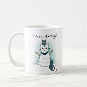 Happy Cartoon Kittens speelt op Snow Holiday Koffiemok
