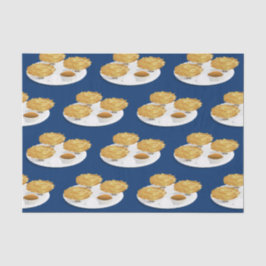 Happy Cartoon Latkes Apple Sauce Sour Cream Tissuepapier