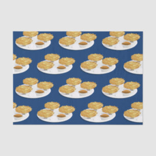 Happy Cartoon Latkes Apple Sauce Sour Cream Tissuepapier