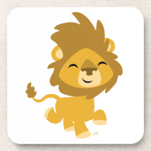 Happy Cartoon Lion Onderzetters