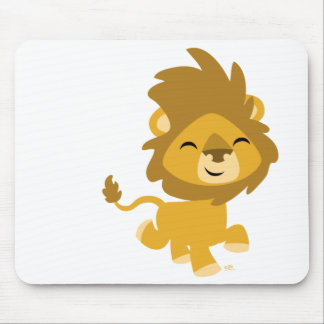 Happy Cartoon Lion ronde sticker Muismat