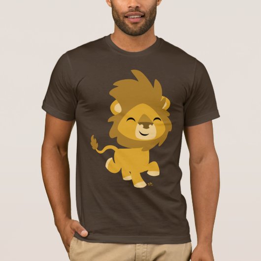 Happy Cartoon Lion T-shirt (Voorkant)