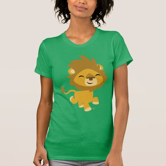 Happy Cartoon Lion Women T-shirt (Voorkant)