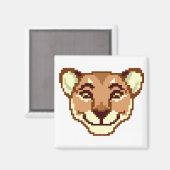Happy Cartoon Lioness emoticon Magnet (Voorkant / Achterkant)