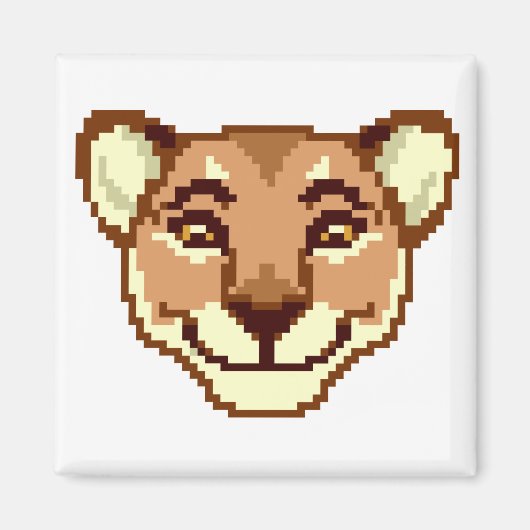 Happy Cartoon Lioness emoticon Magnet (Voorkant)