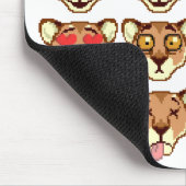 Happy Cartoon Lioness emoticon Mousepad Muismat (Hoek)