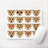 Happy Cartoon Lioness emoticon Mousepad Muismat (Met muis)