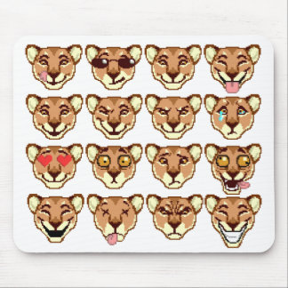 Happy Cartoon Lioness emoticon Mousepad Muismat