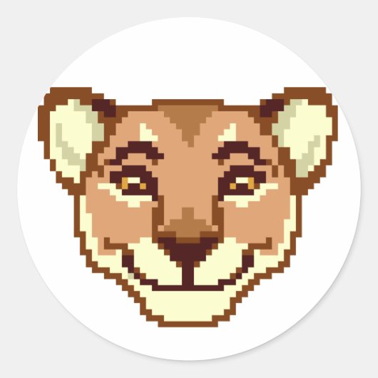 Happy Cartoon Lioness emoticon Sticker (Voorkant)